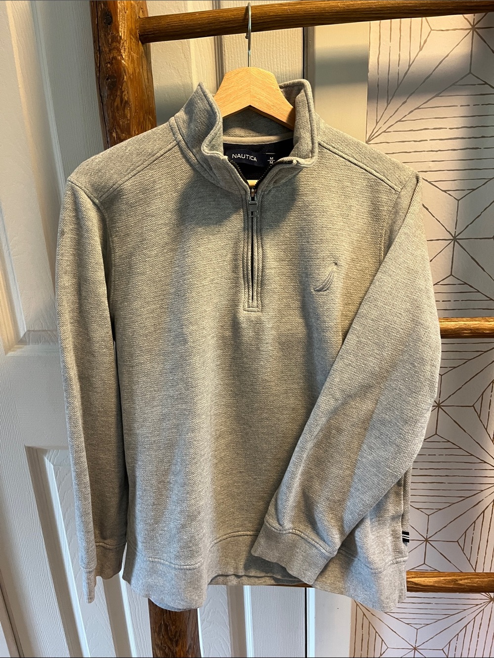 Nautica Men’s Gray Half-Zip Pullover Sweater